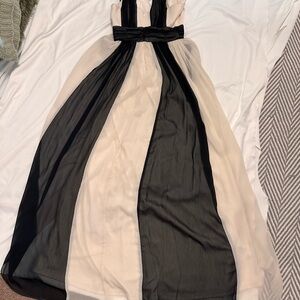 Max & Cleo Black and Cream Maxi Dress